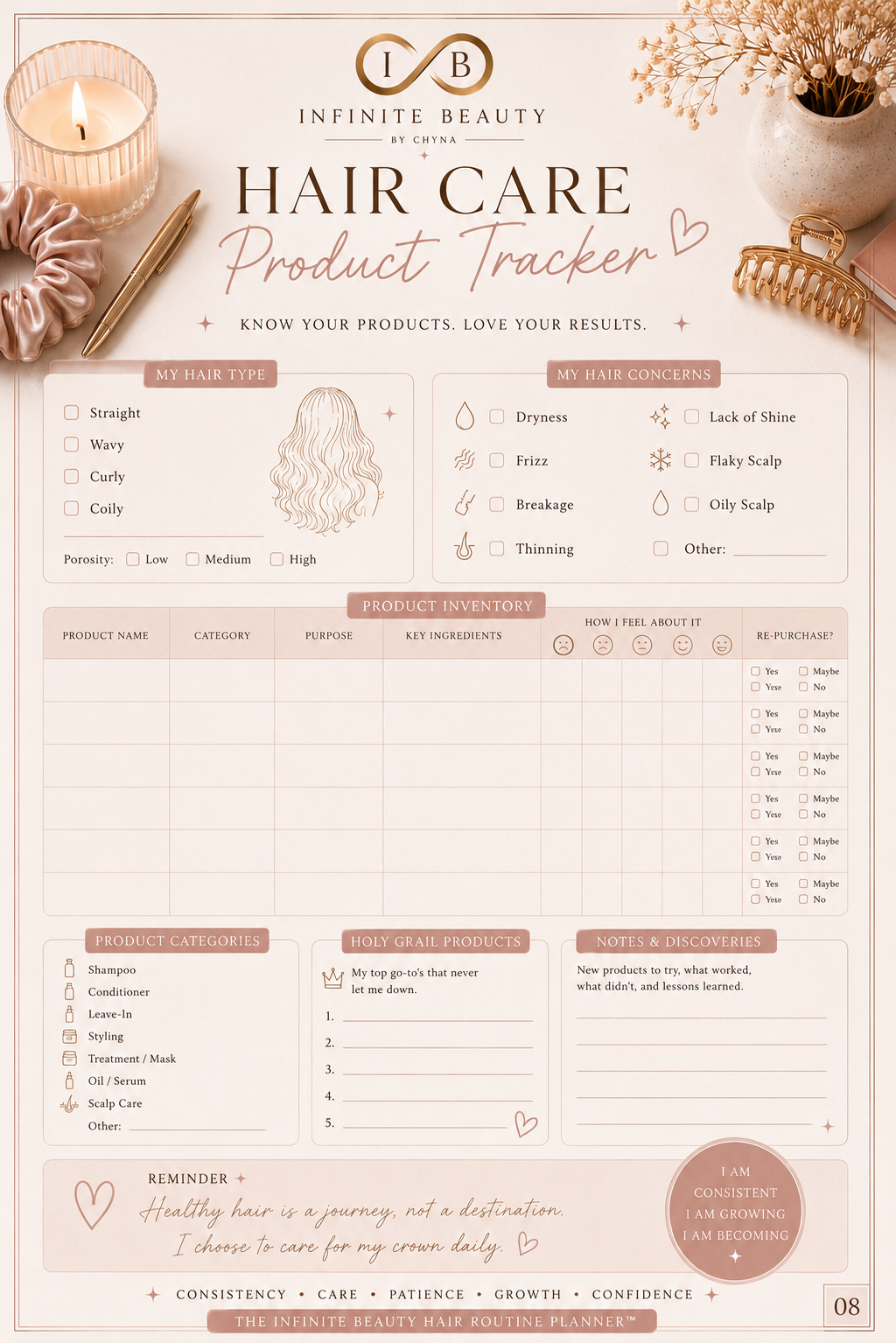 The Infinite Beauty Hair Routine Planner™