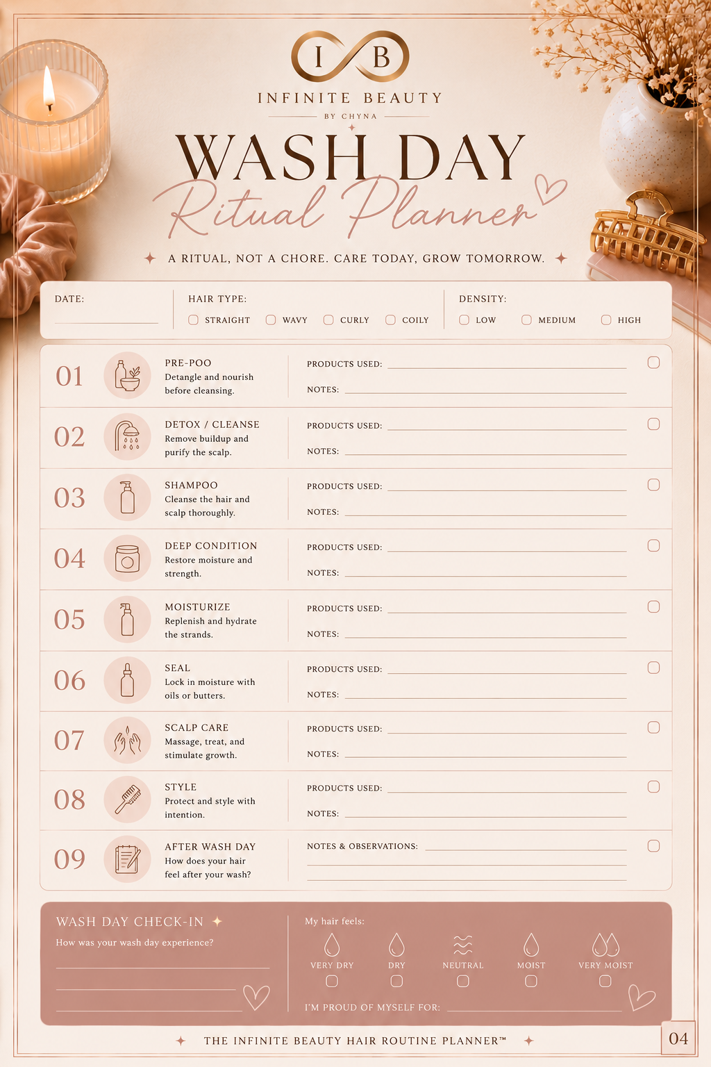 The Infinite Beauty Hair Routine Planner™